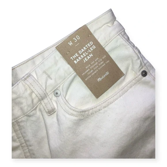 Madewell Womens Ecru Darted Barrel-Leg Jean - Picture 5 of 9